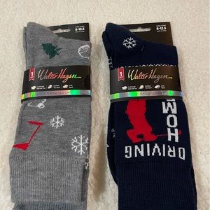 🆕 Walter Hagen Bundle of (2) Christmas Holiday Crew Socks